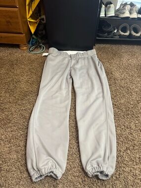 Men's Light Gray Elastic Cuff Baseball Pants